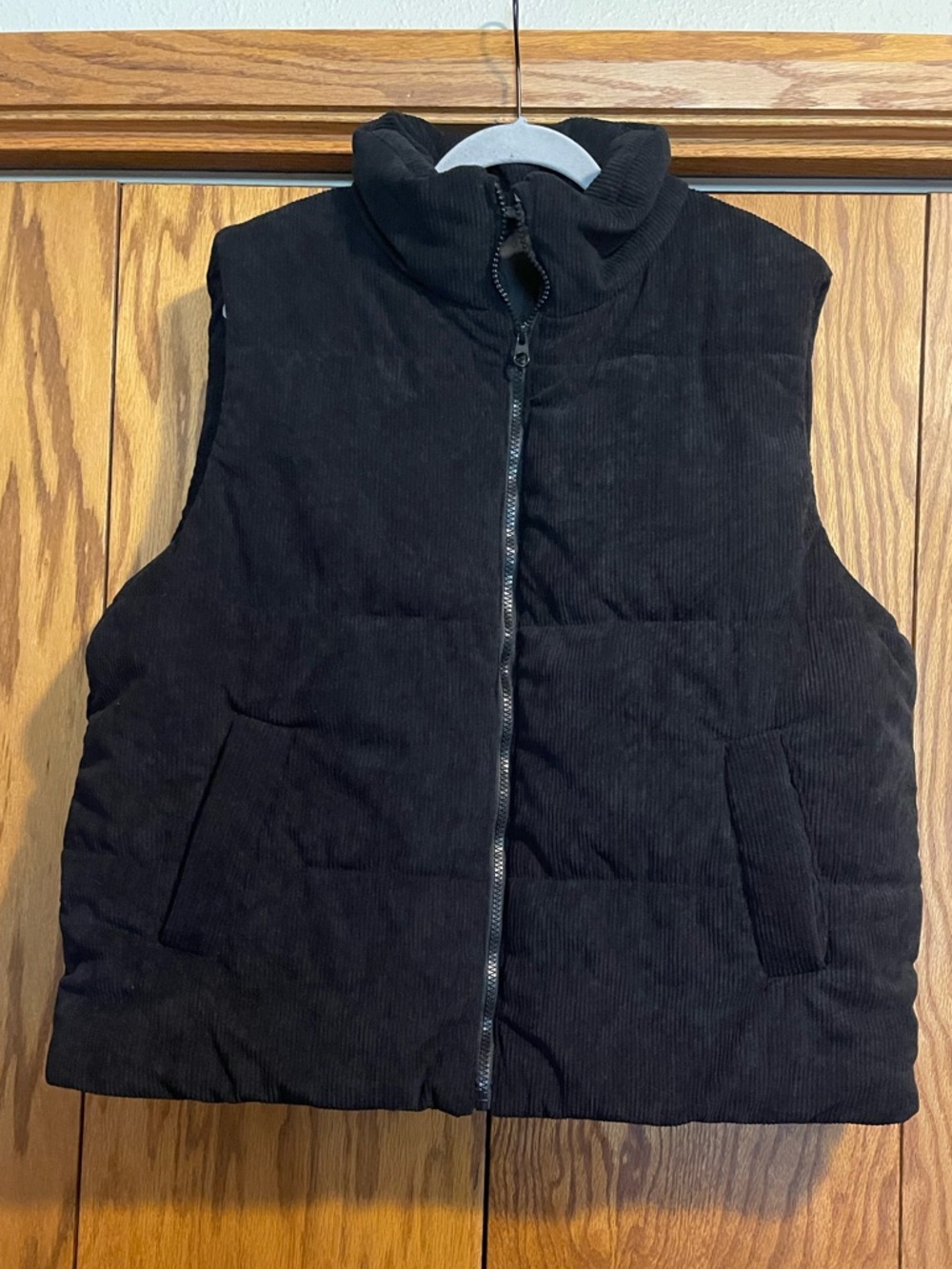 Black Puffer Corduroy Vest